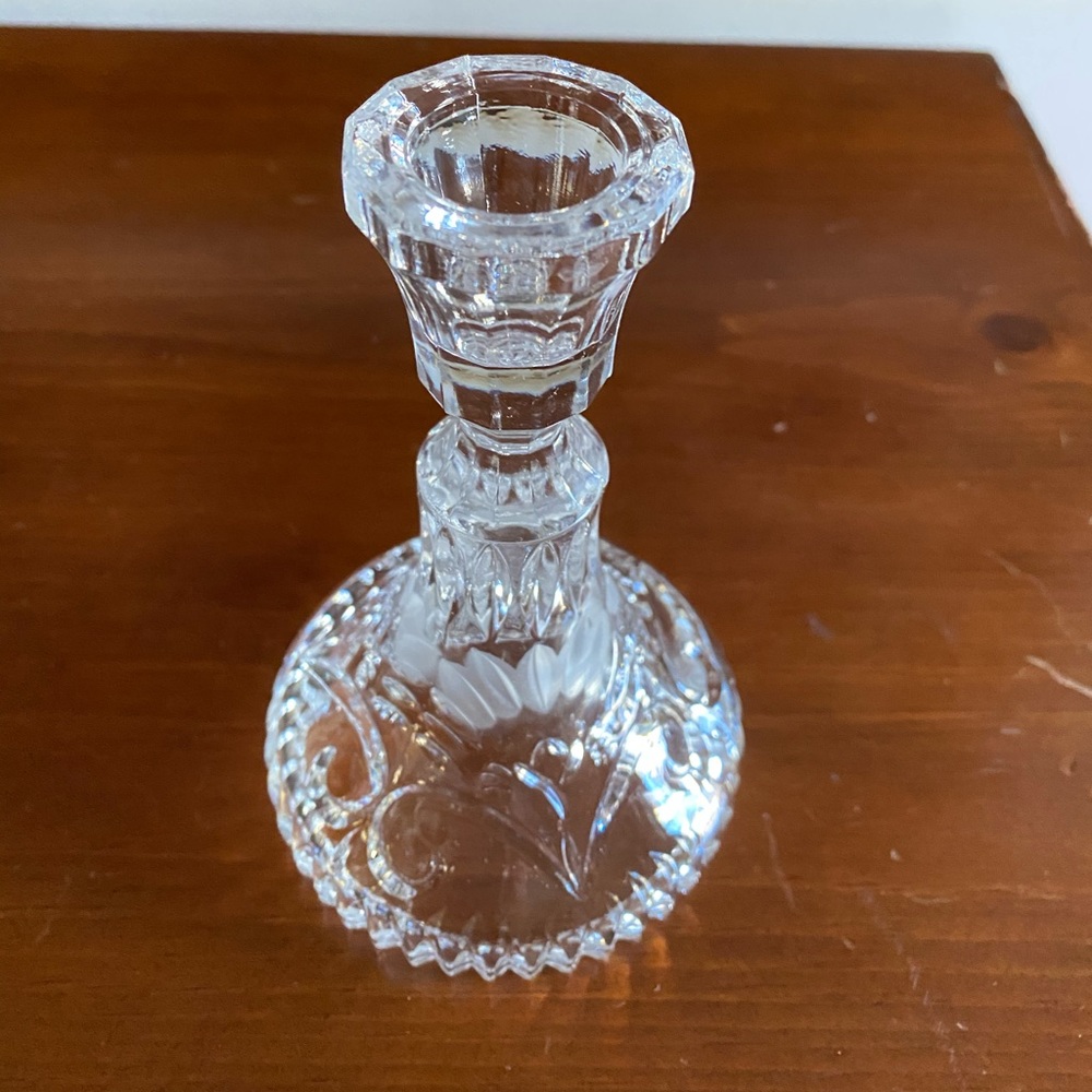 5” Crystal Candlesticks with Round Base - Picture 5 of 14